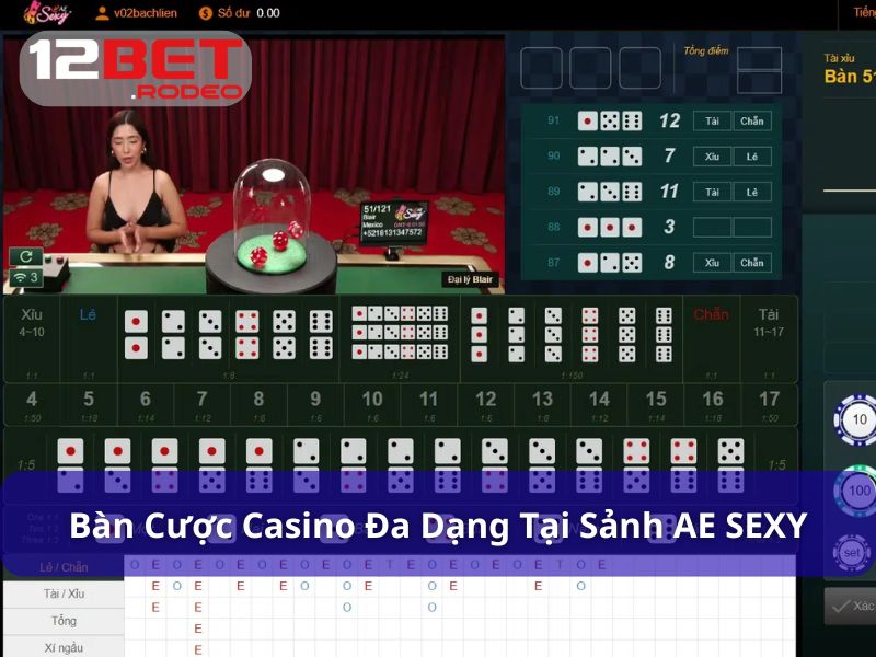 AE Sexy Casino: Trải Nghiệm Sicbo, Baccarat Cực Chất 8 Bàn cược casino đa dạng